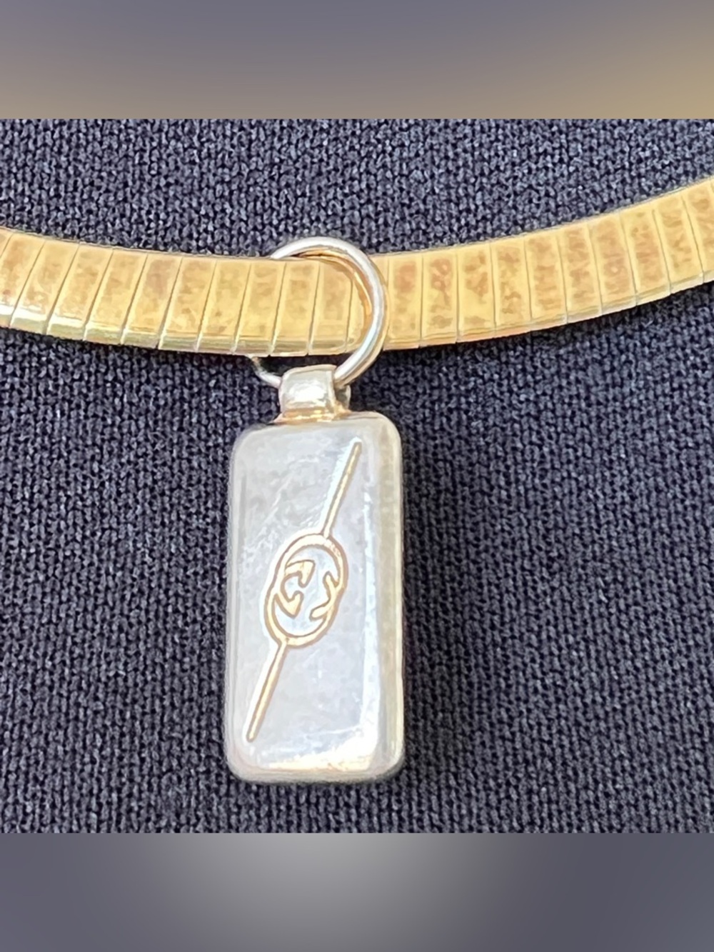 Vintage Gucci Italy GG Logo Tag Necklace - Picture 7 of 10